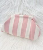 Bolso tendencia tejido rayas pastel rosa - Imagen 3