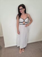 Vestido Largo Lunares Chic Blanco