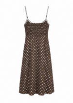 Vestido Largo Lunares Chic Marrón Chocolate - Imagen 5