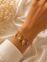 Pulsera Brisa Marina – Acero Inoxidable con Charms de Acero y Cerámica - Imagen 4