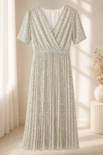 Vestido Crema Plisado – Talla única 36 a 40 - Imagen 3